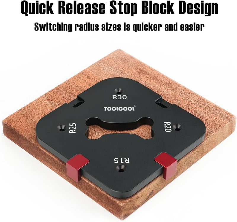 Tocool Router Corner Radius Template Router Radius Jig Aluminum Alloy Corner Routing Guide Set Use with Router Table Trim Router or Handheld Router - Image 4